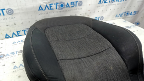 Upper passenger seat trim for a Ford Bronco Sport 2021-25, heated, black and dark gray leather combination, ready to clean