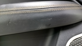 Door trim card front left Jeep Compass 17-21 black, black leather armrest, brown stitching