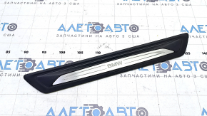Front left outer door sill trim for BMW 3 Series F30 12-18, black with chrome