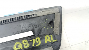 Rear left outer door sill trim for Audi Q8 19-25, black with chrome, scratches, broken fastener
