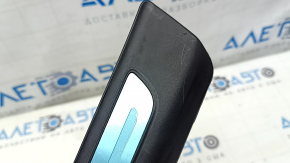 Rear left outer door sill trim for Audi Q8 19-25, black with chrome, scratches, broken fastener