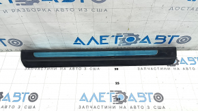 Front left outer door sill trim for Audi Q8 19-25, black with chrome, scratches