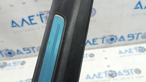 Front left outer door sill trim for Audi Q8 19-25, black with chrome, scratches