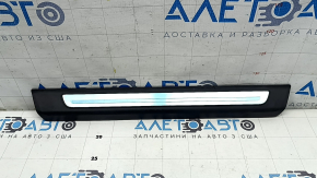 Front right outer door sill trim for Audi Q8 19-25, black with chrome, scratches