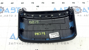 Audi Q8 19-25 center console trim, dark gray leather with chrome, scratches