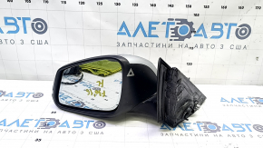 Left side mirror assembly for BMW 3 Series F30 4D 13-18 USA, 5 pins, matte mount, turn signal, BSM, auto-dimming, silver