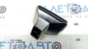Gear knob assembly for Audi Q8 19-25, black leather, chrome, scratches