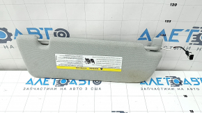 Left sun visor for Audi Q8 19-23, gray, without hook, with backlight, dry-cleanable
