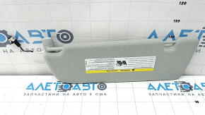 Right visor for Audi Q8 19-23, gray, without hook, illuminated, dry-cleanable