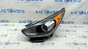 Kia Niro 17-19 HEV front left headlight assembly, PHEV with bracket, halogen, LED DRL, without seal, varnish peeling