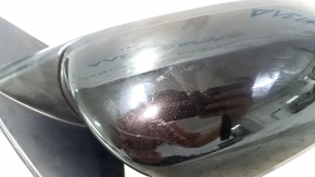Right side mirror assembly Kia Niro 17-22, 3 pins, black, scratches, glue on the glass