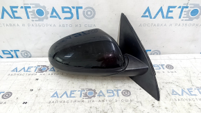 Right side mirror assembly Kia Niro 17-22, 3 pins, black, scratches, glue on the glass