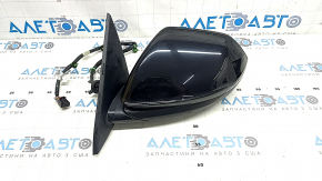 Left side mirror assembly for Audi Q8 19-25, 15 pins, heated, auto-dimming, BSM, backlight, turn signal, black