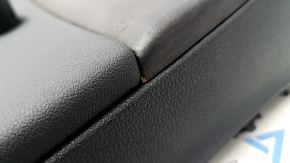 Door trim panel, rear left, Audi Q8 19-25, black leather, no curtain, black leather armrest, with speaker trim, with wood insert, with backlight, with handle, worn, butt