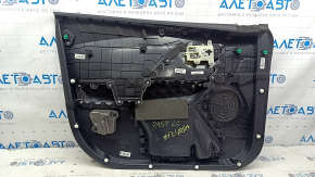 Black front right door panel for a Kia Niro 17-22, gray insert, rubber armrest, scratches, needs cleaning, nicks