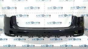The rear bumper, bare upper part, Audi Q8 19-23, black, scratches