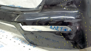 Kia Niro 17-19 HEV rear bumper, PHEV without parking sensors, black, broken fasteners, scuffs, cracks, scratches