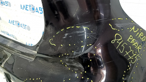 Kia Niro 17-19 HEV rear bumper, PHEV without parking sensors, black, broken fasteners, scuffs, cracks, scratches