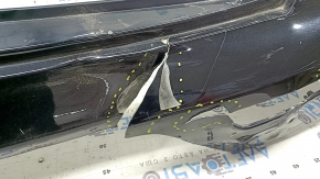 Kia Niro 17-19 HEV rear bumper, PHEV without parking sensors, black, broken fasteners, scuffs, cracks, scratches