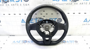 Nissan Rogue Sport 19-21 black leather steering wheel with heating, adaptive cruise control, no buttons, needs cleaning, scratch, broken mount