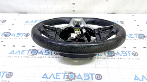 Nissan Rogue Sport 19-21 black leather steering wheel with heating, adaptive cruise control, no buttons, needs cleaning, scratch, broken mount