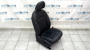 Audi Q8 19-23 passenger seat with airbag, headrest, electric, heated, black leather, gray stitching