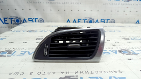 Audi A6 C7 16-18 black passenger air vent with chrome trim, scratches on chrome