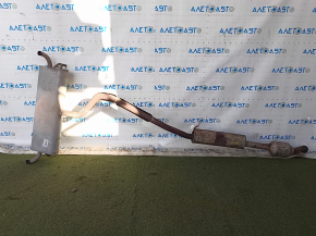 Rear muffler with barrel for Ford Bronco Sport 2011-2015 1.5T with catalytic converter, rusty, dented resonator