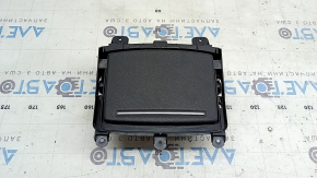 Audi A6 C7 12-18 center console cup holder, black leather with chrome, dry-cleanable