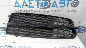 Right front bumper grille for Audi A6 C7 16-18, mesh, gloss black, sand