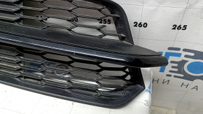 Right front bumper grille for Audi A6 C7 16-18, mesh, gloss black, sand