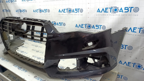 Bare front bumper for Audi A6 C7 16-18, S-line restyling, with parking sensors, no cap, graphite, scratches, broken mount, rubbed, sand, scratches