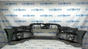 Bare front bumper for Audi A6 C7 16-18, S-line restyling, with parking sensors, no cap, graphite, scratches, broken mount, rubbed, sand, scratches