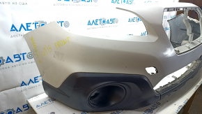 Front bumper bare Subaru Outback 15-17 white, dented, broken, broken fasteners, scratches, holes from screws, painted