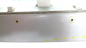 Front bumper bare Subaru Outback 15-17 white, dented, broken, broken fasteners, scratches, holes from screws, painted