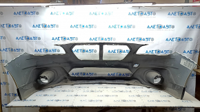 Front bumper bare Subaru Outback 15-17 white, dented, broken, broken fasteners, scratches, holes from screws, painted