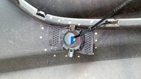 Rear bumper, bare, Volkswagen ID.4 21-22, black structure, under parking sensors, scratches, screw holes, broken parking sensor mount