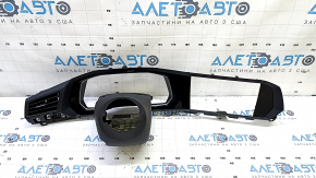 VW Jetta 19-22 black gloss front panel trim, with air duct deflector, with steering column trim, crack in fastening