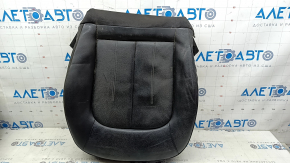 Driver's seat cushion upholstery for Audi A6 C7 12-18, black leather, heated, dented, cracked, worn, dry cleanable