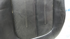 Driver's seat cushion upholstery for Audi A6 C7 12-18, black leather, heated, dented, cracked, worn, dry cleanable