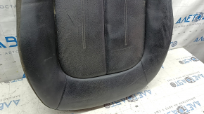 Driver's seat cushion upholstery for Audi A6 C7 12-18, black leather, heated, dented, cracked, worn, dry cleanable