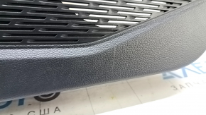 Front left door panel for VW Jetta 19-21, black with black leather insert, leather armrest, gray type 2 molding, with window lift control and central locking button, scratches
