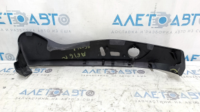 The driver's seat control cover for the Audi A6 C7 12-18 is black, has scratches, and the fasteners are broken.