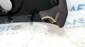 The driver's seat control cover for the Audi A6 C7 12-18 is black, has scratches, and the fasteners are broken.