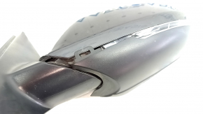 Left side mirror assembly for Audi A6 C7 12-18, 12 pins, for auto storage, graphite, with turn signal, with cover, without mirror element, scratches, cracks, sand