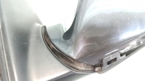 Left side mirror assembly for Audi A6 C7 12-18, 12 pins, for auto storage, graphite, with turn signal, with cover, without mirror element, scratches, cracks, sand