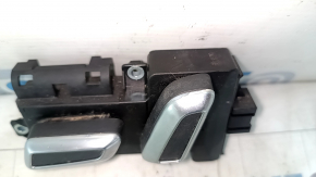 Audi A6 C7 12-18 driver's seat control, 6 pins, with buttons, black chrome insert, chrome trim
