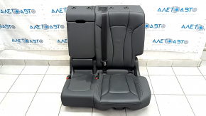 Rear seats, 2nd row, left, Audi Q8 19-23, black leather, gray stitching, heated, with belt, dents