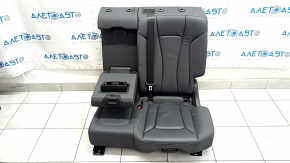 Rear seats, 2nd row, left, Audi Q8 19-23, black leather, gray stitching, heated, with belt, dents