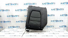 Rear seat backrest, 2nd row, left, Mazda CX-5 19-22, black leather, perforated, with brown stitching, without headrest, dented, cracked, needs cleaning